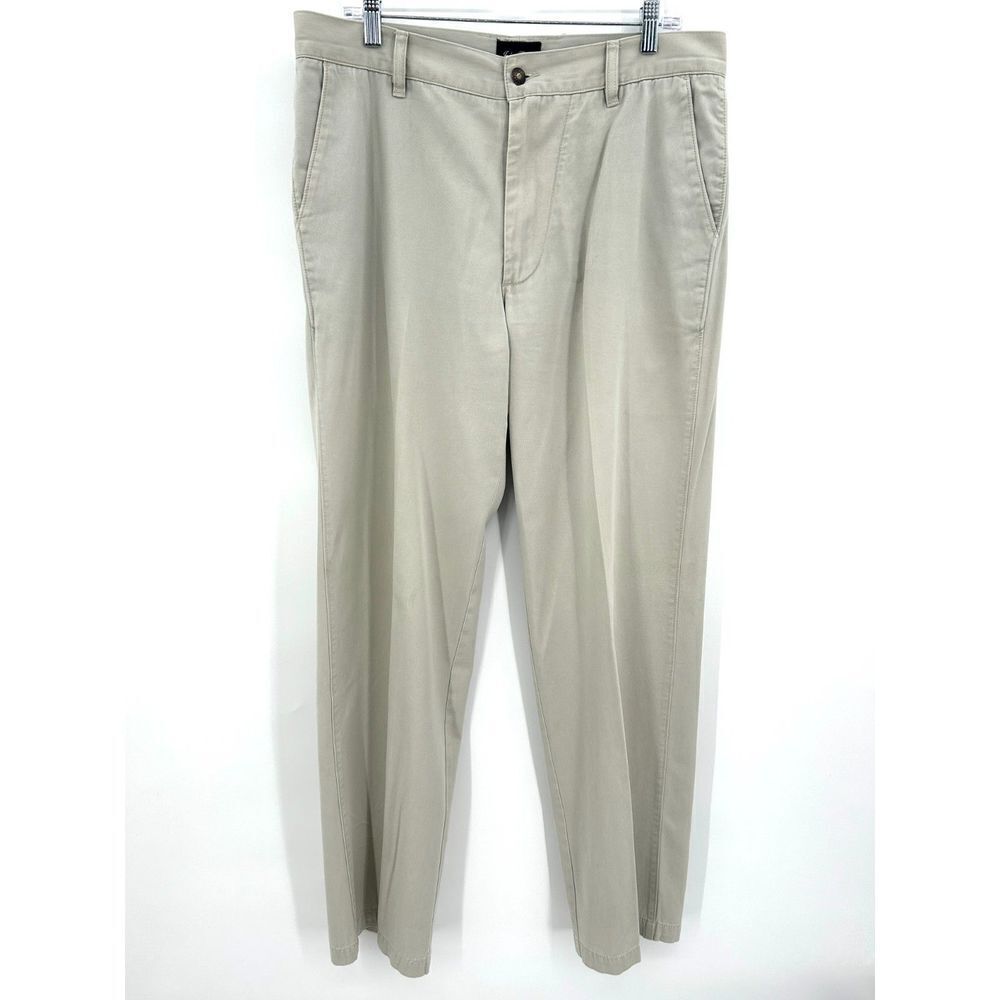 INDIGO PALMS Men's Light Stone Gray Straight Leg Dress Pants Size 34 x 34